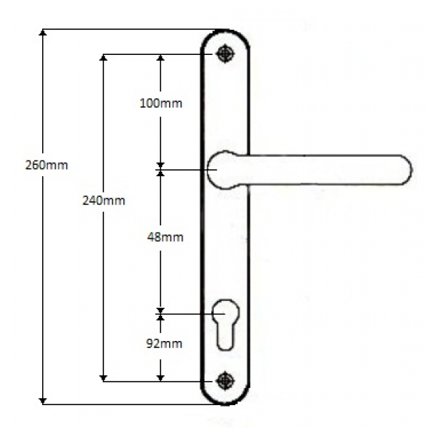 Everest uPVC Door Handle (48pz) Replacement